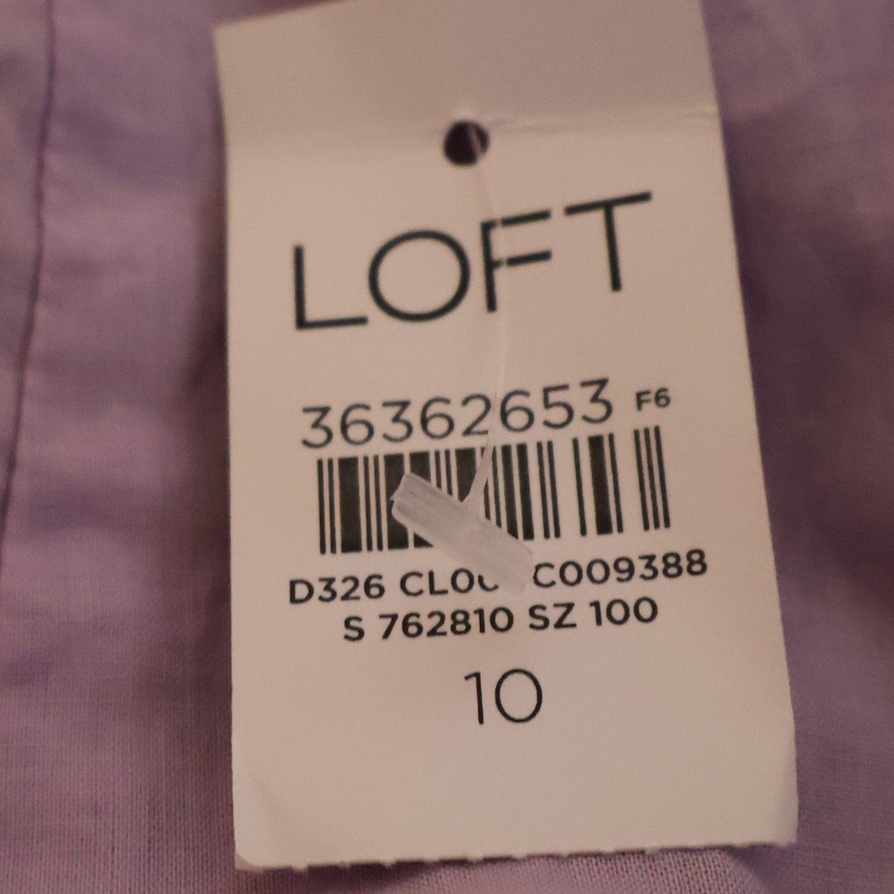LOFT Tweed High Waisted Shorts Womens Size 10 Purple Preppy Old Money Academia - Picture 3 of 10